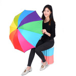 10骨彩虹伞定制三折伞防紫外线现货批发厂家直销雨伞印logo广告伞