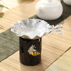 功夫茶漏網過濾托泡茶葉隔離器茶杯子過濾網創意可愛茶具漏斗配件