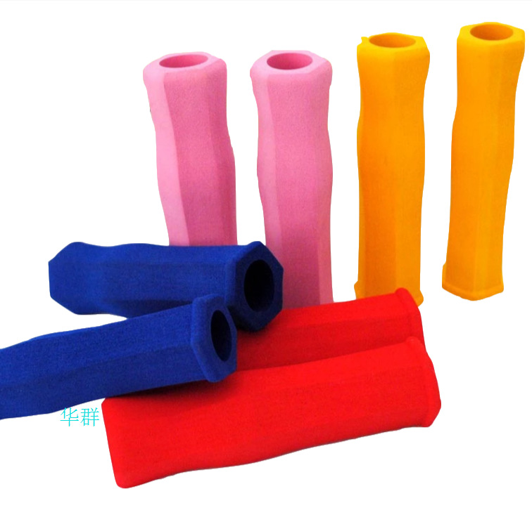 供应环保EVA海绵把套 NBR双色指纹型防滑海绵套 防护橡胶手柄套