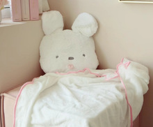 小可爱 纯白色白熊吐舌头 暖手筒 抱枕 靠垫 含毯子