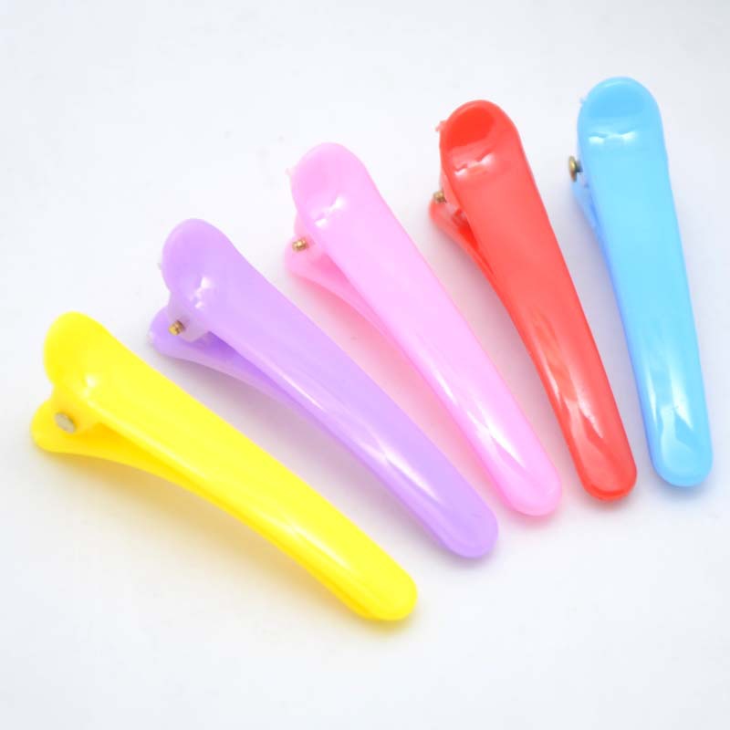 4.8厘米塑料鳄鱼夹饰品 糖果色发夹 diy配件尖嘴夹 儿童头饰批发