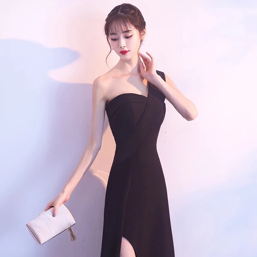 Evening Dresses cocktail party banquet dress vestido de banquete de cóctel Evening dress long party Bridesmaid one shoulder night club show dress