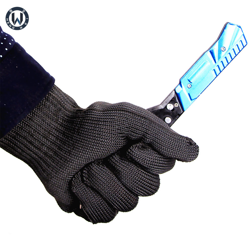 五级防割手套校园安保器材配备 放风筝钓鱼防伤手 黑色劳保手套