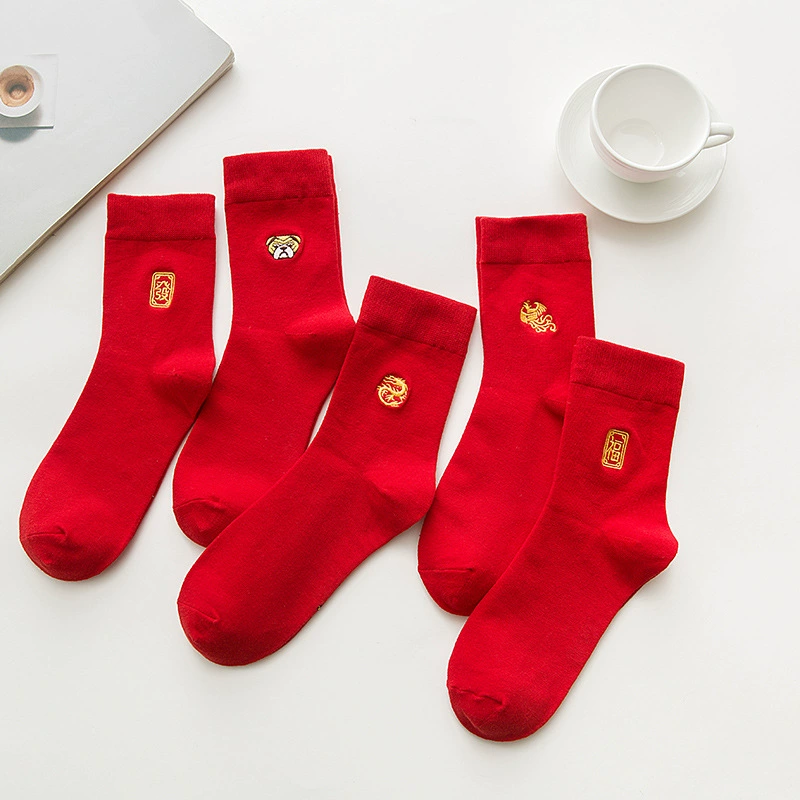 Подарочная подвеска на день рождения, улунский чай Д Da Hong Pao, knee socks для мужчин и женщин, дракон и феникс, с вышивкой, средняя длина