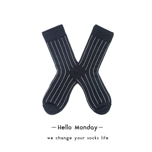 33556HELLOMONDAY Cotton Vertical Stripe Spring and Summer Series Couple Style Men's and Women's Socks Trendy Europe and America