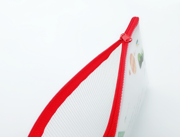 长期供应彩印PVC网格笔袋 网格收纳袋 透明PVC网格文件袋