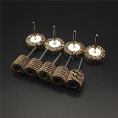 Wholesale stainless steel metal woodworking cylindrical handle impeller blade wheel sandpaper leaf grinding head polishing wheel grinding head