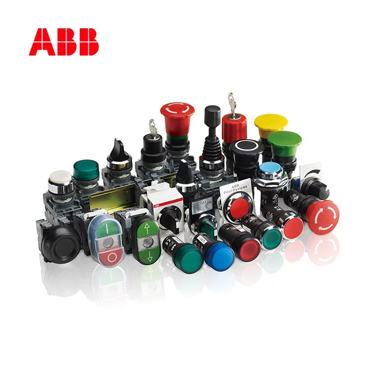 ABB Metal front ring two positions 45° angle short handle reset black knob rotary selector switch operating head