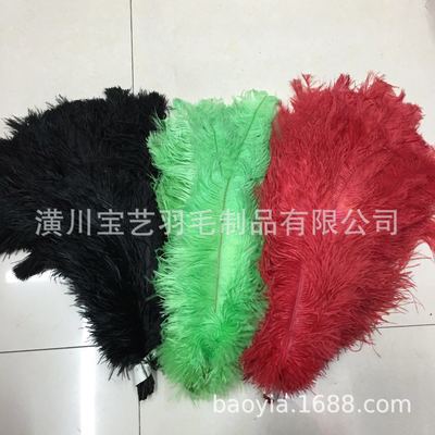 30-35cm白色鴕鳥毛婚慶裝飾舞台道具 燈台擺件羽毛染色加工鴕鳥毛