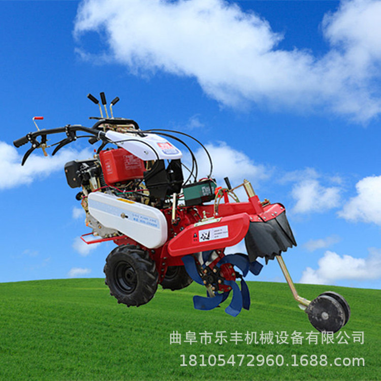 大葱大葱开沟培土机微型自走式大棚旋耕机开沟培土起垄种植旋耕机