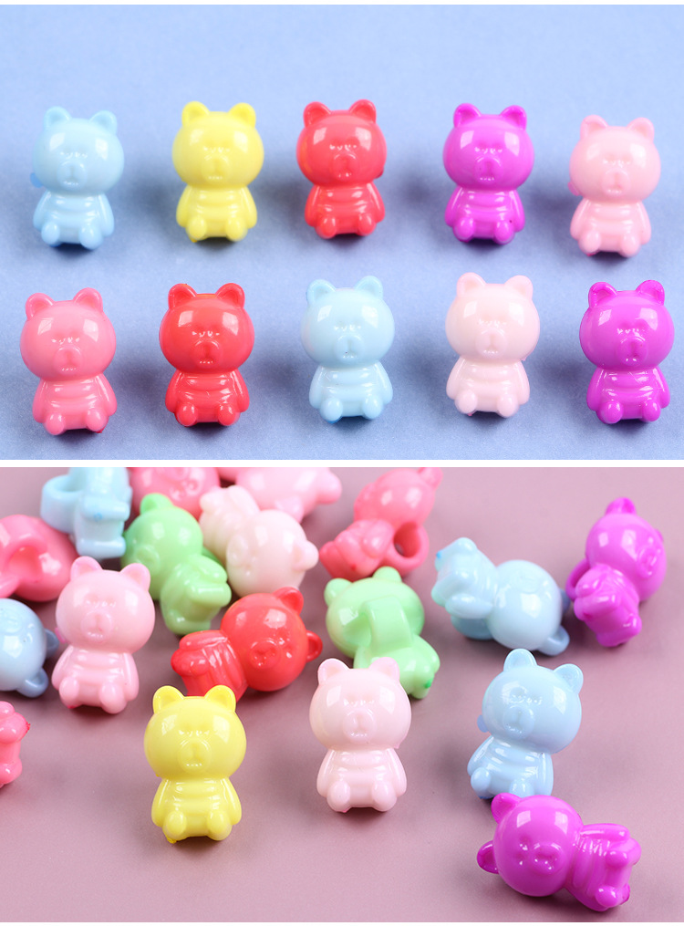 Spring-colored handmade beaded cartoon animal style straight-hole irregular-shaped beads diy children's educational toy beads accessories detail image 5