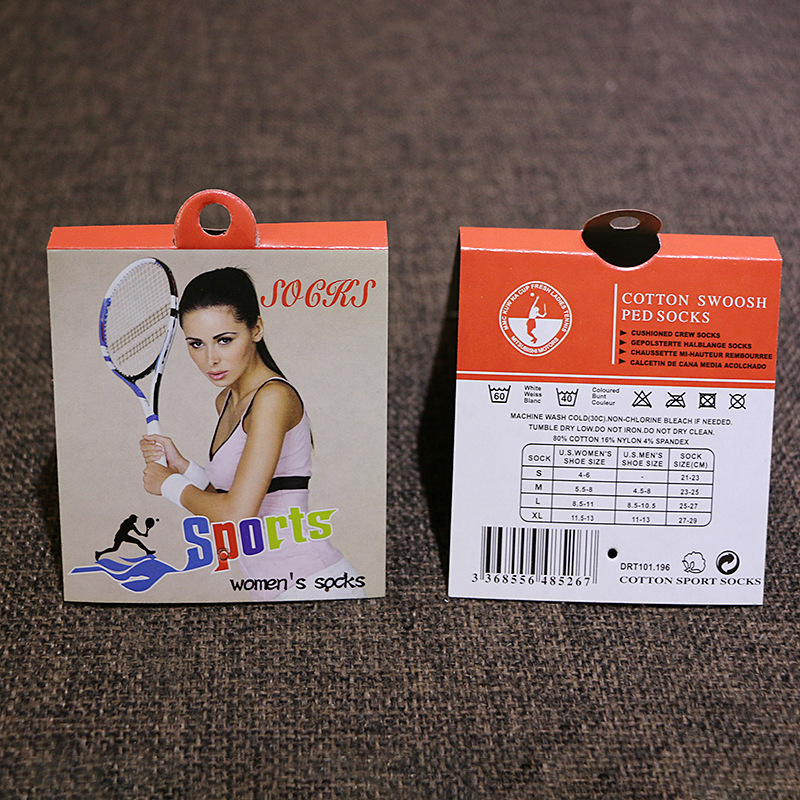 Women's sports socks paper card hook-free socks paper card socks card trademark tag paper card custom