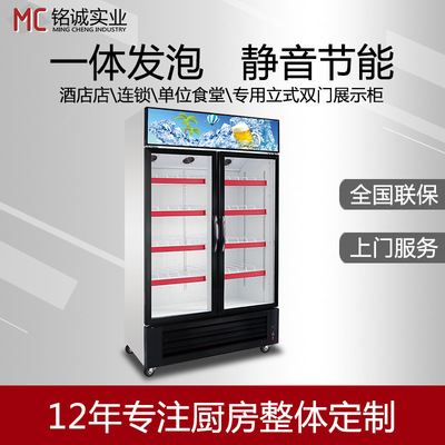 厂家直销商用立式冰柜风冷单双门饮料啤酒饮品冷藏展示保鲜玻璃柜|ms