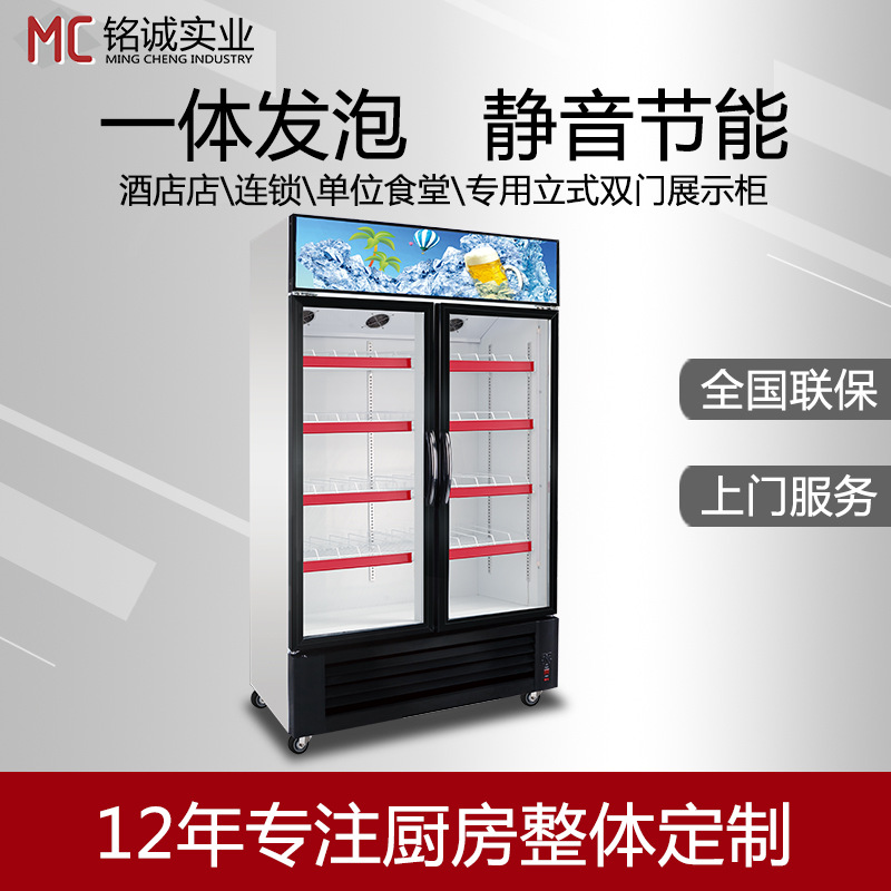 厂家直销商用立式冰柜风冷单双门饮料啤酒饮品冷藏展示保鲜玻璃柜|ms