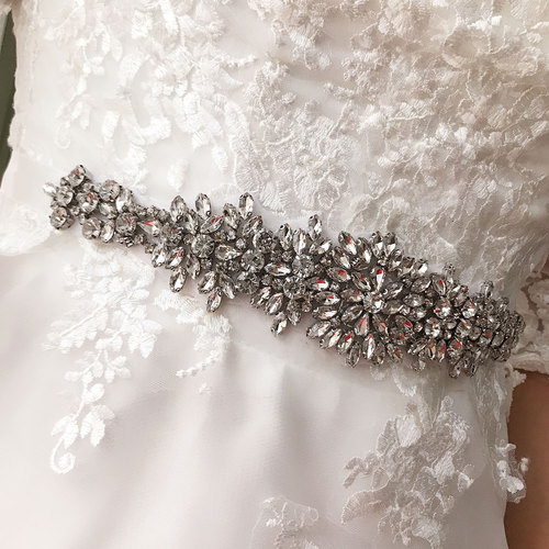 Handmade diamond belt for bride Luxury rhinestone bridesmaid dress girdle photos shooting ribbon bling sashes