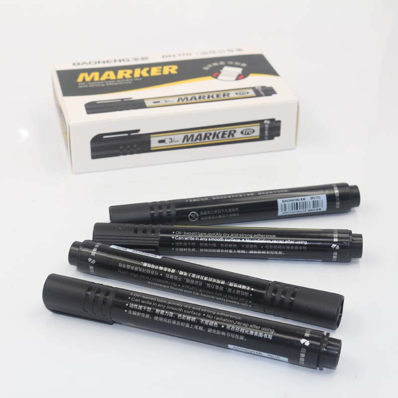 单头宝能BN170大号记号笔 油性笔箱头笔记号笔CD笔DIY绘图笔