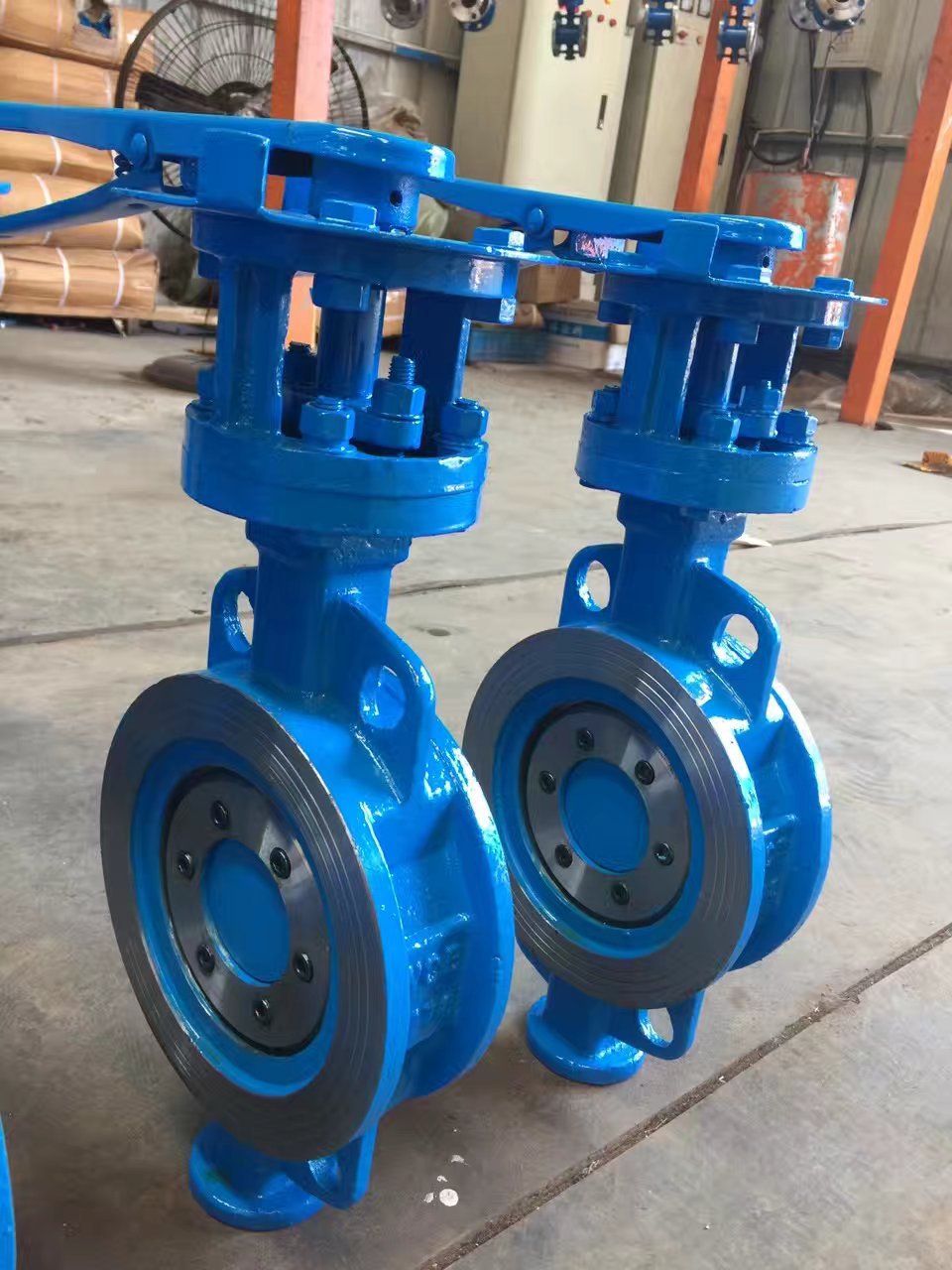 四氟胶304不锈钢板手柄对夹蝶阀