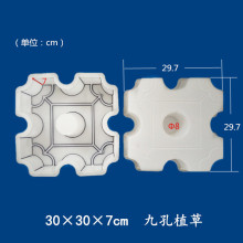 九孔植草坪砖模盒市政草坪砖广场砖市政塑料模具30*30*7