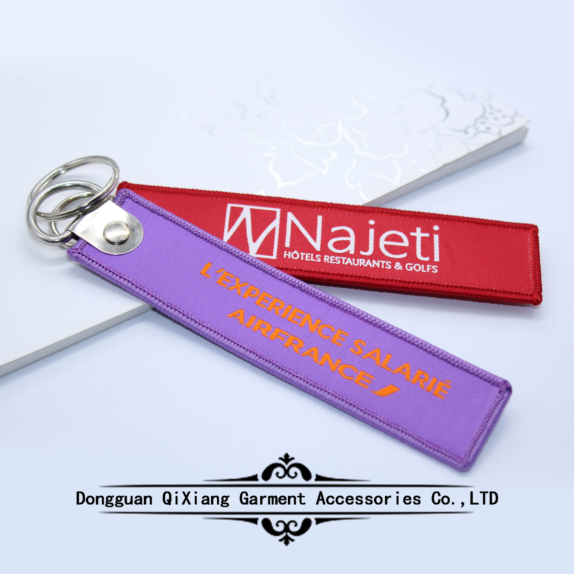 Najeti 个性刺绣钥匙扣 精品绣钥匙挂件 刺绣锁边钥匙扣厂家直销