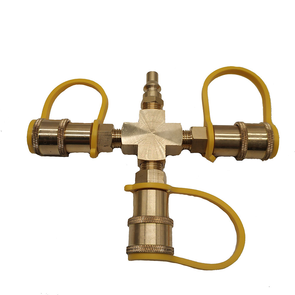 亚马逊北美新品1/4”房车软管配件气管快速转接头4Y铜接口