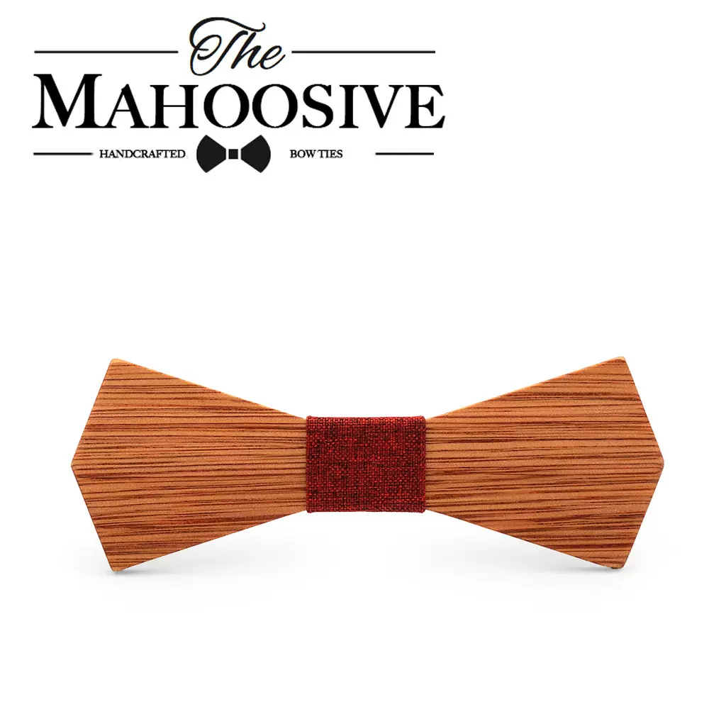 Mahoosive三角形领结木质实木木头木质领花领结工艺品手工