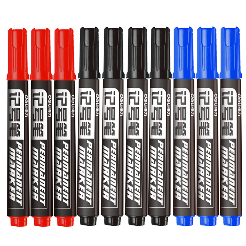 Deli 6881 pluma marca pluma CD Mark Pen Express graffiti pluma sola cabeza grasa cabeza grande pluma 10 unidades