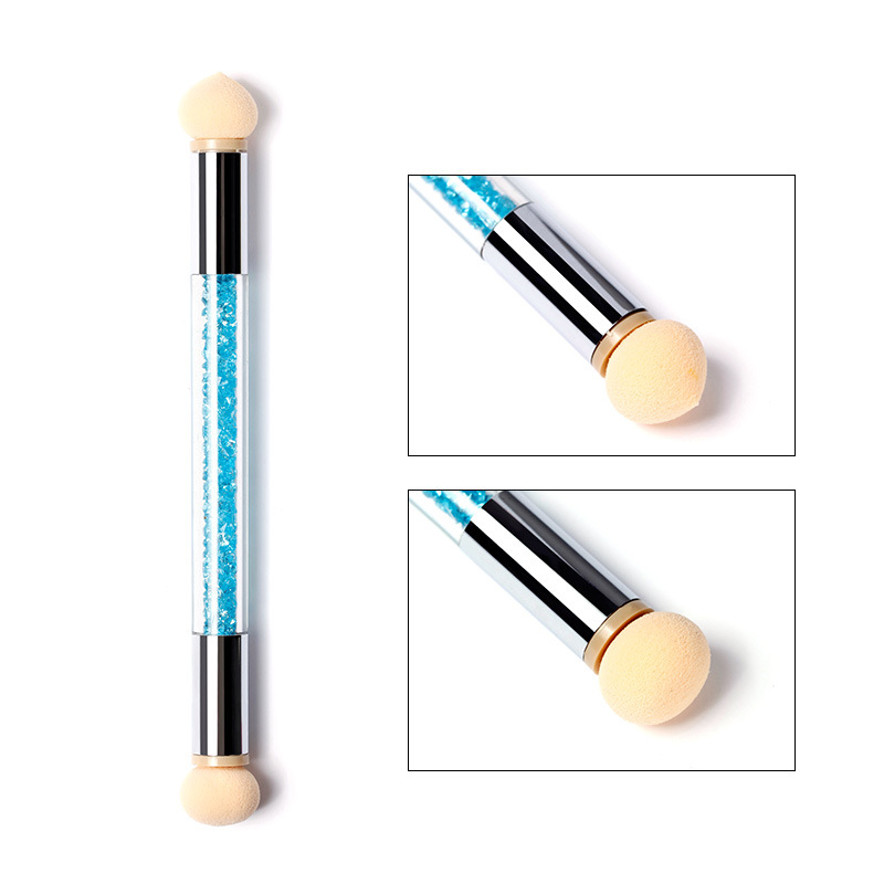 跨境美甲工具渐变笔晕染笔 点彩笔光疗点彩胶海绵笔双头可洗可换