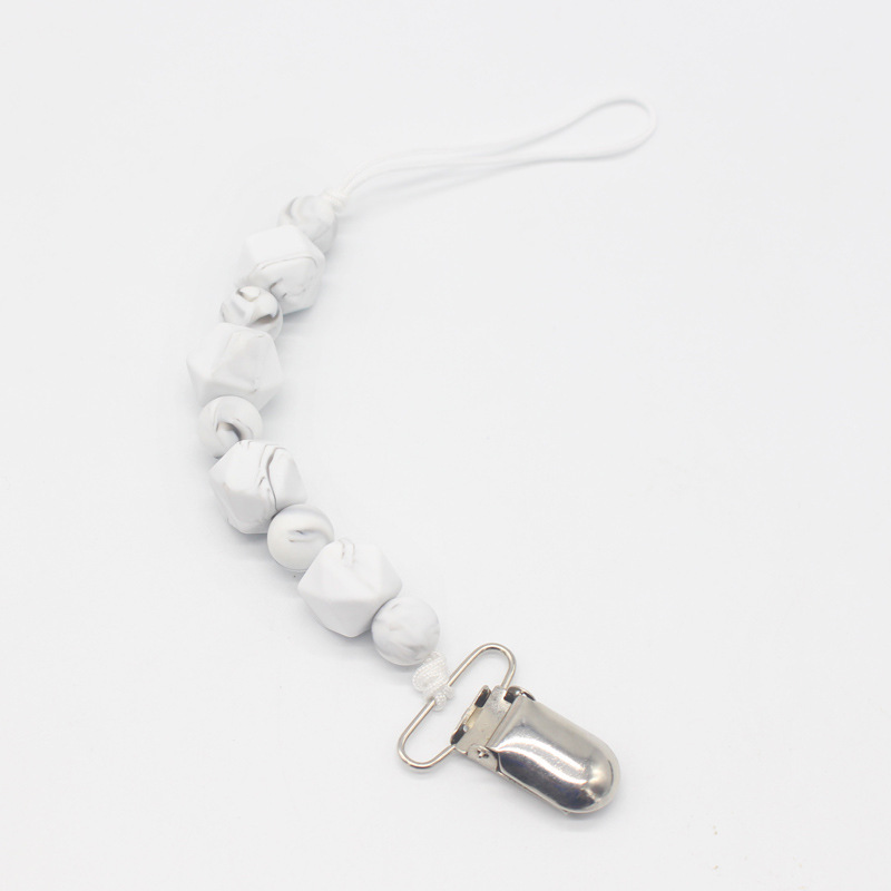 Amazon nuevo chupete de silicona anti-gota cadena bebé chupete seguridad clip infantil masticación cadena molar