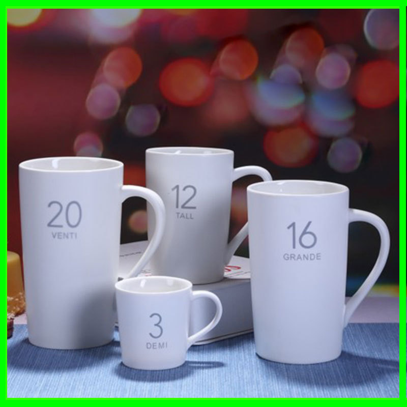 16 number Mug With cover 12 glass white Office Water cup gift customized logo Factory wholesale