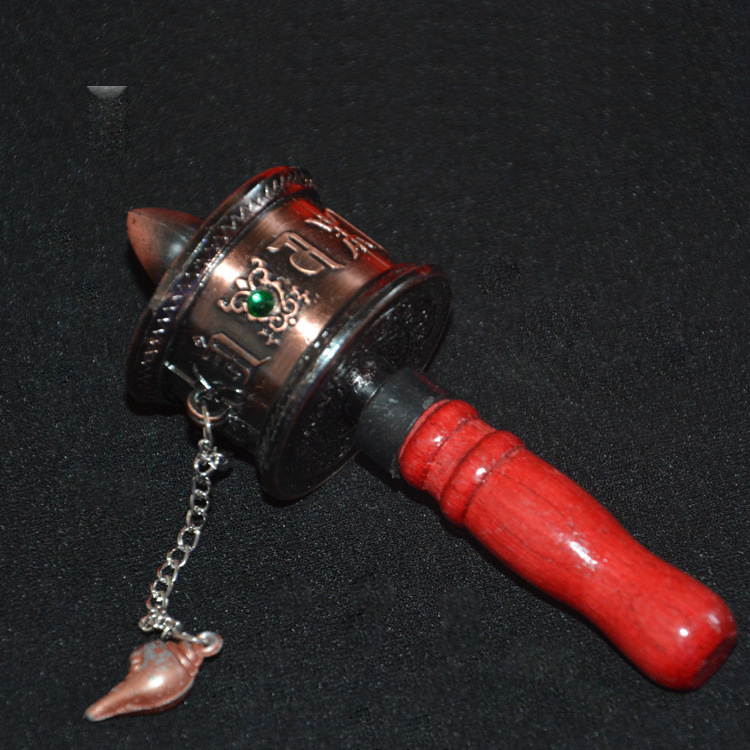 西藏转经筒六字大明咒手摇式木柄转经轮经桶佛教用品小巧随身携带|ms