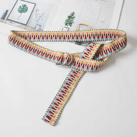 欧美2019新款bf风学生彩色帆布腰带女ins时髦韩版装饰牛仔裤裤带