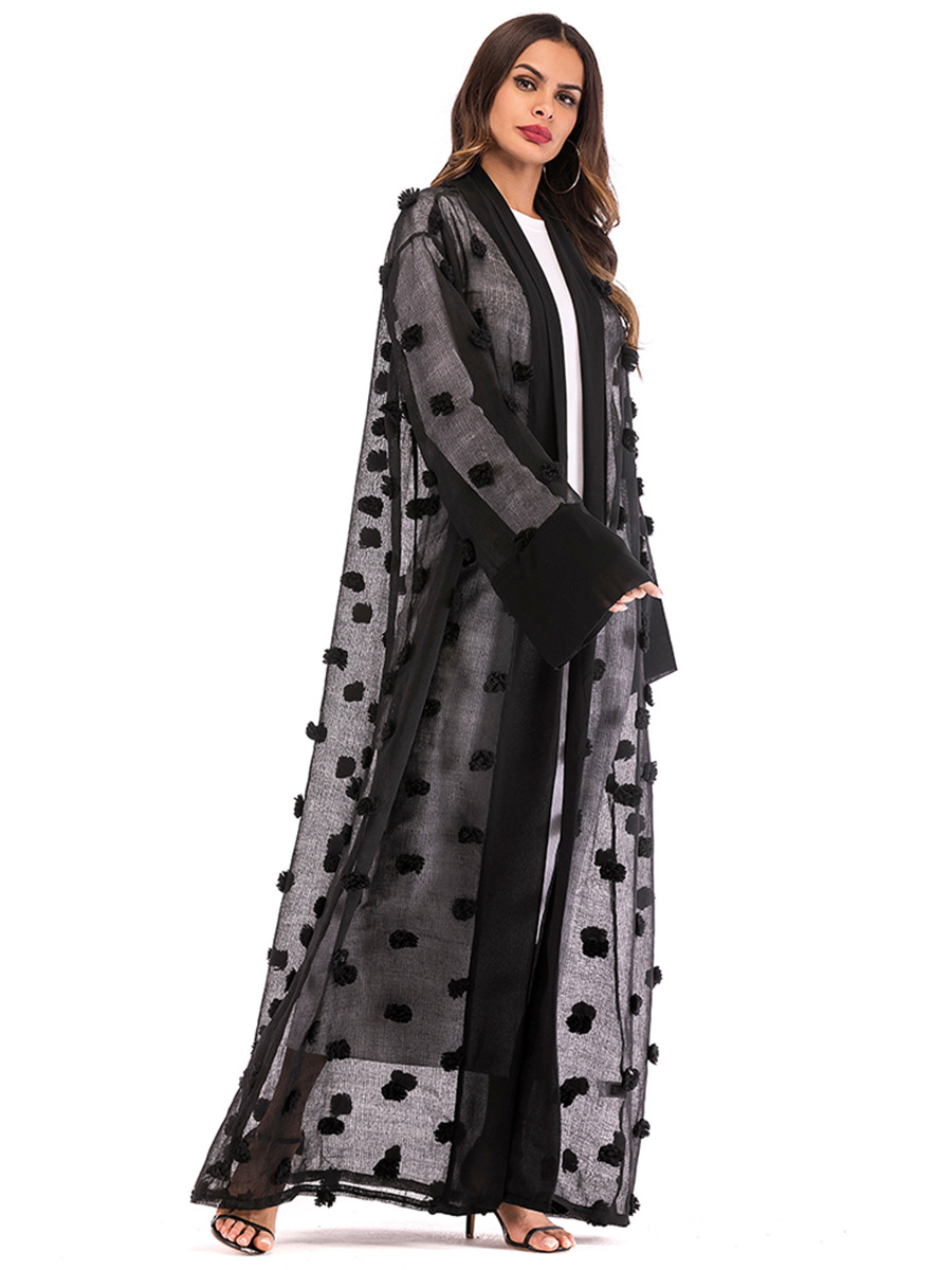 Title 18, Kadınlar için 3D Çiçek Örgü Gevşek Dantel Uzun ...