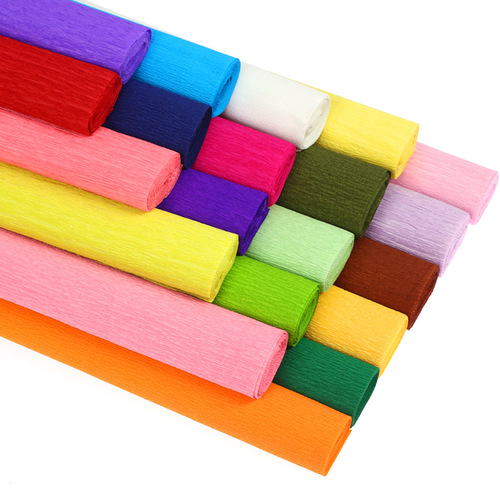 Colorful handmade crepe paper diy paper flower material paper making rose retractable paper curling paper kindergarten handmade