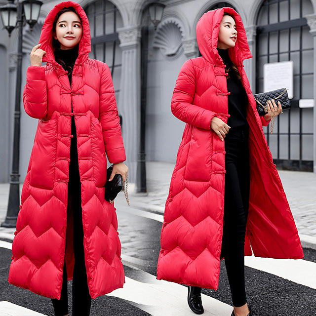 Long Winter Clothes Overlapped Large Size Thickened Cotton Clothes 