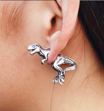 Wholesale jewelry Korean version Harajuku three-dimensional small animal dinosaur fashion personality piercing stud earrings