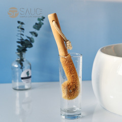 Japan sp imported coconut palm cup brush long-handled glass cup brush bottle brush household brush cup decontamination cleaning brush