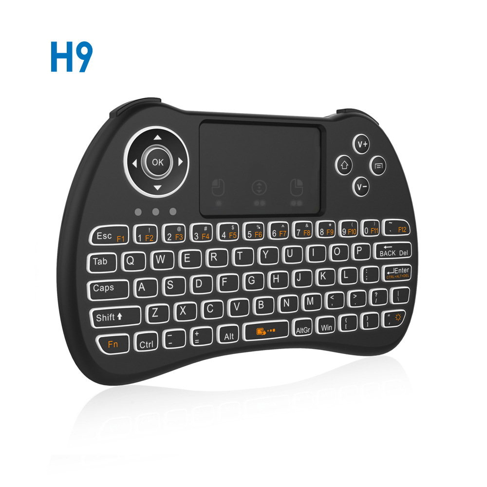 H9 wireless Flying squirrel white Backlight Touch wireless Key mouse intelligence television touch wireless remote control keyboard