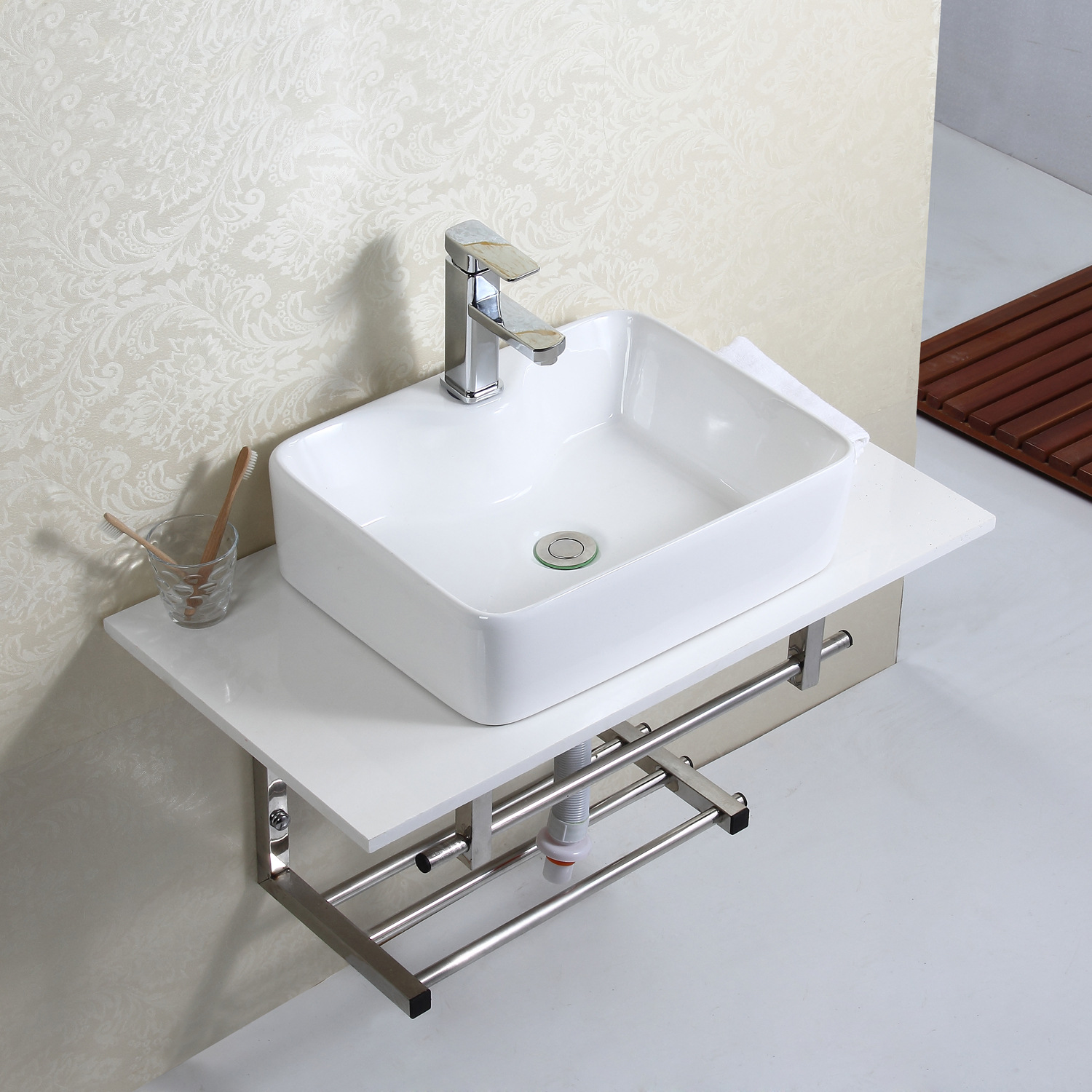 high quality 304 stainless steel Bracket Washbasin A generation of fat Manufactor According to size Customizable