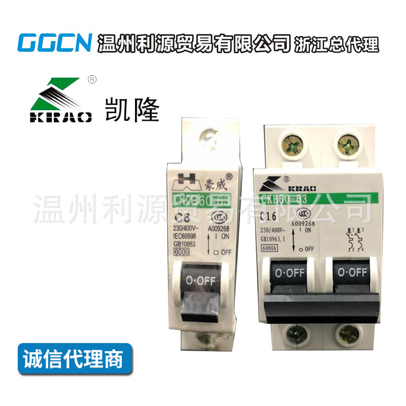 江苏凯隆微型断路器 家用空气开关 CKB60-63系列小型断路器