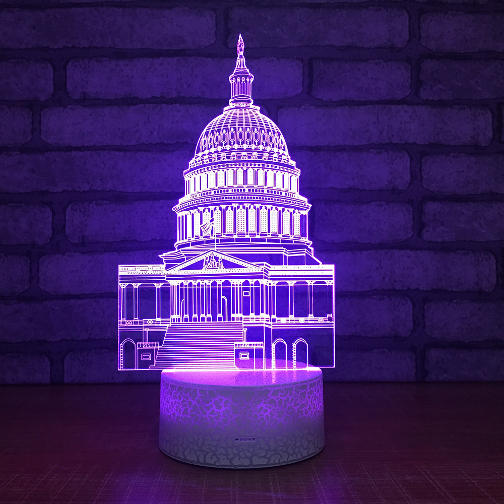 亚马逊爆款 爆裂纹3D灯小夜灯台灯