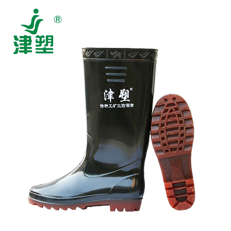 厂家直供津塑819男士黑色高筒PⅤC雨鞋雨靴