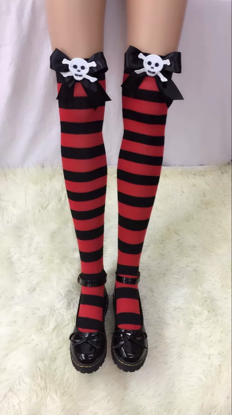 Sexy red doll with bow, cute socks