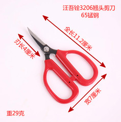 Wang Wuquan upturned head tailor shears, embroidery shears, small scissors 3205, thread head size, curved tip pointed scissors 3206