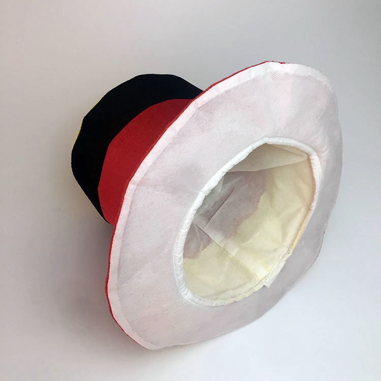 2018 Rusia Copa Mundial de productos del ventilador. Sombrero Alto Alemán. Ventilador de tres colores de sombrero alto. Sombrero de Carnaval a juego de colores