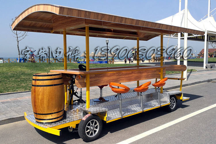 Electric beer cart,move Bar car Streetscape Cold drink truck leisure time Sightseeing Bar car Scenic spot Sightseeing Bar car