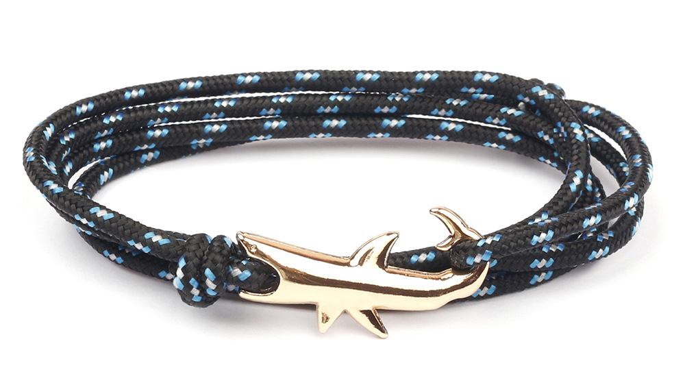 12g Weight Bracelets Classification Alloy, rope Chain Material 1 Piece Quantity Holiday, Daily, Street Occasion Alloy, rope Material Shark Pattern Men's Gender Layered Design Casual, Simple Style Style Casual Simple Style Shark Alloy Rope Layered Men's Bracelets Men's Chain Bracelets 2