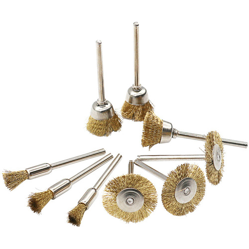 Copper wire brush, bowl-shaped grinding head, electric grinding, cleaning, rust removal, burr polishing, 3mm handle T-shaped wheel, various models