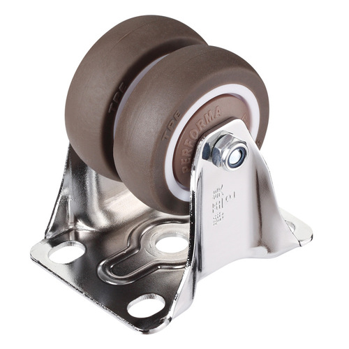 1.5-inch rubber double-row caster directional wheel load-bearing silent double-wheel load-bearing TPR flat bottom caster abdominal muscle caster