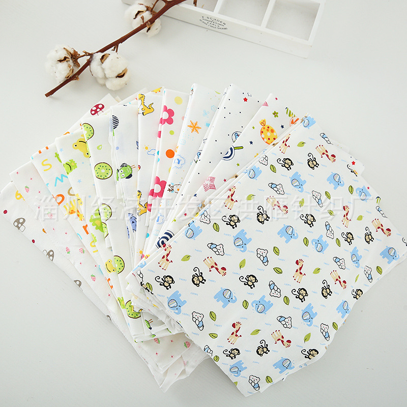 厂家直供40s精梳棉赛络纺棉毛布纯棉布婴儿服装面料针织卡通印花