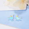 Fresh blue cute marine earrings, Korean style